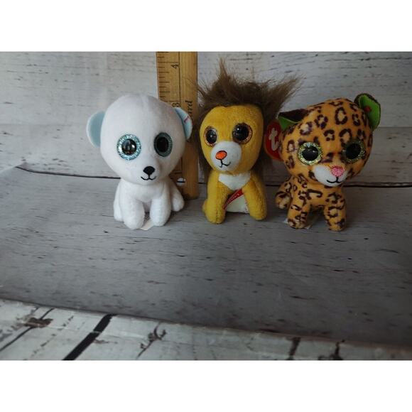 TY TEENIE BEANIE BOO'S LOUIE THE LION frostiness polar bear freckles cheetah - Picture 8 of 8